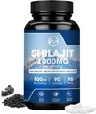 Silajit Supliment, Shilaj capsule cu acid fuzilic pentru bărbaţi şi femei, Shilaj cu 85+ Trace Minerale pentru energie, performanta si sanatate imuna 
