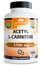 NaturaLife Labs Acetil L-Carnitina (ALCAR) 1500 mg per Serving 
