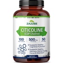 Zazzee Extra Force Citicoline, 500 mg per Serving, 100 capsule Vegane, CDP colină superioară, 100% Vegetarian și farmaceutice Grad, 50-Day Supply, All-Natural și non-GMO