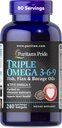Pride Premium Pride Omega 3-6-9 pește, in, și ulei de Borage, Supliment alimentar pentru inima, suport comun, și Cellular de sănătate, 240 Softgels eliberare rapidă