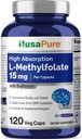 NusaPure L Metilfolat 15mg, 120 Veggie capsule, Bioperina