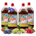 TAHITI TRADER (4-PK) Original High Potency Noni Juice - Pur Noni suc de fructe cu afine și zmeură - Organic Antioxidant Superfood Suport energie și sănătate corporală - (32oz, 4 Pack)