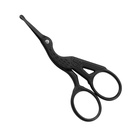 LIVEO 3.5" Tip rotund Vintage Stork Foarfece, Professional Oţel inoxidabil cu negru Titanat acoperite, Cuticula Pedichiură frumusete foarfece pentru sprânceană, Păr facial, Piele uscată, Nas păr