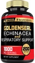 Capsule de rădăcină Goldenseal Organic cu echinacea, Mullein Leaf, Plantain & More - 7 Premium Herbal Supports Immune System, Digestive Health, Smooth Respirație, și Body Management - 200 capsule