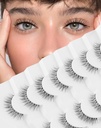 Gene false naturale Clear Band Lashes Natural Look Jiocolor Wispy Faux Mink Lashes Demi-wispies Fake Lahes 12MM 7 Perechi Wispy Dream(7mm-12mm)