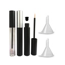 3 piese 5ml gol eyeliner Tuburi Geană reîncărcabilă de creștere lichid Sticluță de plastic Eyeliner Flacoane Tubul cu pensula de crestere ulei Mascara tub pentru cosmetice Vino cu 2 Funneluri mini Palstice