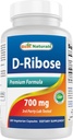 D-Ribose 700mg 180 Vcaps - Natural ATP Energy Production - Producted in a USA based GMP Certified Facility and Third Party Tested for Puritate. Garantat!