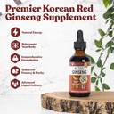Ginseng coreean activ Red Panax Ginseng cu ginsenozide naturale - rapid-Absorbing lichid - susține energie sănătoasă, vitalitate, mood și mai mult