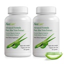 AloeCure Organic Aloe Vera Capsules, 160.000 mg Inner Aloe Leaf Echivalent per Serving, Suport Gut, Digestive, & Immune Health, Ajuta la mentinerea echilibrului aciditatea stomacului, Aloin gratuit, 30Caps x 2Btl