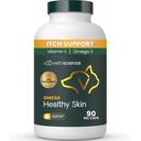 VetriScience Omega Capsule de piele sănătoase, Omega 3.6.9 Suplimentul de ulei de pește pentru câini și pisici, sanatatea pielii, creșterea hainei, Reduce vărsare, Peste 750 mg Omega Acidi grasi pe capsulă, Gel Capse, 90 Conte