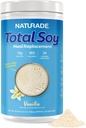 Praf total de proteine din soia Naturade - 13g Proteine & 130 Calorii per servire - Zero Trans Fat - Soia non-GMO - Lactoză și gluten - Vanilie (30 Serviri)