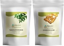 Neem Leaf Pulbere şi Ambehaldi Pulbere Turmerică 16 Oz Ambalaj cu 2 Combo
