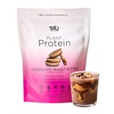 Suplimente TRU Pudră de proteine pe bază de plante, BCAA, EAA, 20g Vegan orez brun și proteine de mazăre, 100 Calorii, 27 Vitamine, Fără arome artificiale 25 Serviri (unt de arahide ciocolată)