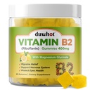 Vitamina B2 Gumiile cu magneziu- Riboflavin 400mg pentru Migrene Relief & Dureri de cap, B2 vitamine Gumiile pentru adulți și copii, Vegan, 60 Chewable