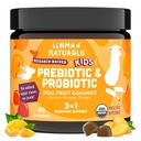 Llama Naturals Kids Probiotic cu Prebiotic Fiber, Vegan, Organic Prebiotics și Probiotice Gumies pentru suport de sănătate Gut, Toddler Gummy fructe reale vitamine, Nu Adăugat trestie de zahăr, Peach Mango, 60 Ct