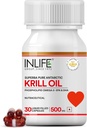 INLIFE Krill supliment de ulei - Phospholipid Omega 3 cu Astaxantină - 500 mg, 30 capsule