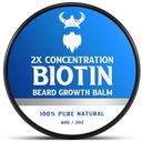 Balsam de barbă Biotin pentru bărbați și ceară de barbă condiționat - Made with Castor Oil Ingrediente naturale și organice - Hydrates & Thickens facial Hair Growth- 2 Once Tin