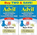 Advil Infants' Fever Reductor / Pain Relieiver Dye-Free, 50 mg Ibuprofen Picături concentrate (Alb aroma de struguri, 0,5 fl oz. Flacon, cutie cu 2)