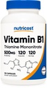 Nutricost Vitamina B1 (Thiamină) 500 mg, 120 capsule
