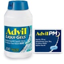 Advil Liqui-Gels Pain Reliever and Fever Reductor, Pain Medicine for Adulţi cu Ibuprofen 200mg for Headache, Backache, Menstrual Pain and Joint Relief - 200 Capsule, Advil PM Ibuprofen - 2 Ct