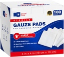 100pc Paduri mari de tifon steril 4x4 Steril pentru răni Bulk - 12ply fasonate Burete de tifon 4x4 Steril - USP IV Respirabil Mesh 4x4 Paduri de tifon steril pentru absorbție îmbunătățită - primul ajutor medical