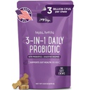 iHeartDogs 3-in-1 Probiotic pentru câini cu dovleac pentru îmbunătățirea Digestion & Gut Health - Probiotice câine și enzime digestive, 90 Conte