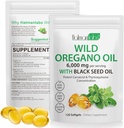 Ulei de Oregano Capsule - Ingrediente Ulei de Oregano Softgels - 2 la 1 6000 mg Ulei de Oregano cu ulei de semințe negru 200mg - Carvacrol mare și Thymochinonă pentru suport imun
