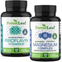 ForestLeaf Riboflavină & Magneziu Suplimentul de Migrenă - Riboflavin 400mg pentru Relief de Cefalee - Ultimate Magneziu Bundle cu vitamina B2 400mg pentru Migrenă Capsule de relief