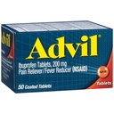 Advil Pain Reliever și Reductor de febră, Ibuprofen 200 mg pentru ameliorarea durerii - 50 comprimate filmate