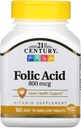 21st Century, Acid folic 800mcg 180 comprimate