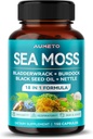 Premium Sea Moss Supliment cu Black Seed Oil, Ashwagandha, Bladderwrack, Nettle- Advanced 18-in-1 Formula pentru Imunity Boosting, Mineral-Rich - Made in the USA (150 Count (Pack of 1))