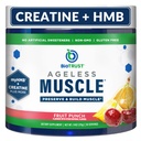 BioTrust Ageless Muscle Builder - Creatine HMB Pulbere cu vitamina D3 & Betaina - Construi și conservarea natural descrescător masa musculara si puterea - Punch de fructe, 30 Serviri