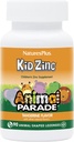 NaturasPlus Animal Parade KidZinc, Tangerine Aromă - 90 Animal-Shaped Lozeges, Pachet de 3 - Organic Chelated Zinc - Vegan, Gluten gratuit - 270 Total Serviri