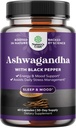 Organic Ashwagandha Root Powder 60 capsule - Ashwagandha cu Black Pepper Extract de pulbere Suplimente pentru relaxare, Sleep & Immune Support pentru Femei & Bărbați - Organic Whitania Somnifera Root Suplimente
