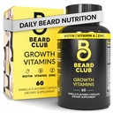 Clubul Barbă - Vitamine de creștere barbă Biotin - Suport un barbă mai gros, Umpleți în patch-uri - Minerale & Multi-Vitamina ajuta la susținerea și stimularea mai sănătoasă a creșterii părului facial