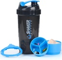 Sticla Shaker Proteine - Sport sticla de apă - Non Slip 3 Strat Twist Off Cupe 3 oz cu pilulă - Leak Proof Shake Mixer flacon- Pulbere de proteine 22 oz Shake Cup cu stocare