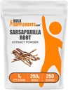BulkSupplements.com Sarsaparilla Root Extract pulbere - Sarsaparilla Supliment, Smilax Sarsaparilla Root - Herbal & Gluten Free, 1g per Serving, 250g (8,8 oz) (Pachet de 1)