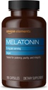 Elemente - Melatonina 5mg Capsule, Ajuta cu somnolenta ocazional, Vegan, Nearomat, 195 Conte (Pachet de 1), 6 luni de aprovizionare (Pachet poate varia)