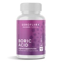 Seroflora Boric Acid Vaginal Sabitoare - Promoveaza echilibrul pH-ului vaginal si controlul Odorului cu pudra fina de grad medical USP, Easy Dizolvation, Made in USA -600 mg 60 Conte