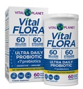 Planeta Vital - Vital Flora Ultra Daily Probiotic 60 Miliarde CFU, 60 Strine diferite, 7 Prebiotice organice, Suport Imun, Digestive Sanatate Perioada de valabilitate Probiotice stabile pentru femei si barbati 60 Capsule
