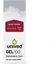 Unived Gel 100 - Vegan Energy Gel pentru Atleţi de Rezistenţă Alergători & Ciclişti - 100kcal - Negru Cherry - Pachet de 6