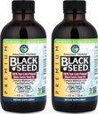 Amazing Herbs Premium Black Seed Oil - Gluten Free, Non OMG, Cold presat Nigella Sativa SIDA în Digestive Health, Immune Support, Brain Function, Mobilitate Comună - 4 Fl Oz (Pachet de 2)