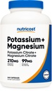Nutricost Potasiu (99 mg) Magneziu (210 mg) Citirates, 240 Capsule - Non-GMO, Gluten Free