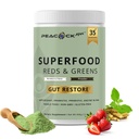 Superfood Reds & Greens Powder - 11.64 oz, Prebiotice & Probiotice pentru Digestive Health, Super Greens Powder cu Ashwagandha pentru Gut Health, Imunity, Antioxidanti, Vegan, Non-GMO