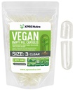 XPRS Nutra Dimensiune 3 Capsule goale - 100 Conte clar capsule Vegan gol - Pastile vegetariene - capsule vegetale DIY Umplere - Veggie Capace pastile