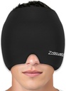 ZNÖCUETÖD Migrene Migrene Migrene Relief Cap pălărie complet cap Ice Pack Wrap Cooling Gel Ice Beanie Hot / Cold Compression Cap pentru Sinus, Stres, Hangover Durere Durere Ajutor - Bărbaţi Reutilizabile Femei, Negru, Dimensiune M