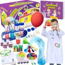 UNGLINGA 30 Experiments Science Kit pentru copii cu Lab Coat, Chimie Set STEM Jucarii Cadouri de ziua pentru baieti Fete, oameni de stiinta Costum Rol Joaca Instrumente educative Set de învățare