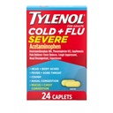 Tylenol Rece + Flu Sever Medicine Caplets for Fever, Pain, Tuse & Congestia, 24 ct.