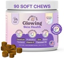Bundle x Joy Glowing Skin and Coat Supplement for Dogs, 90 Soft Chews, Probiotics for Dogs with Colostrum, Omega 3 Fatty Acids, Salmon Oil, and Turmeric, Supports Seasonal Alergies & Itchiness