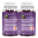 Mulittea Glucosamine Chondroitin Gumies - supliment de sprijin comun cu MSM & Elderberry pentru comun natural, suport imun antioxidant pentru adulți, bărbați și femei-(2 ambalaj)